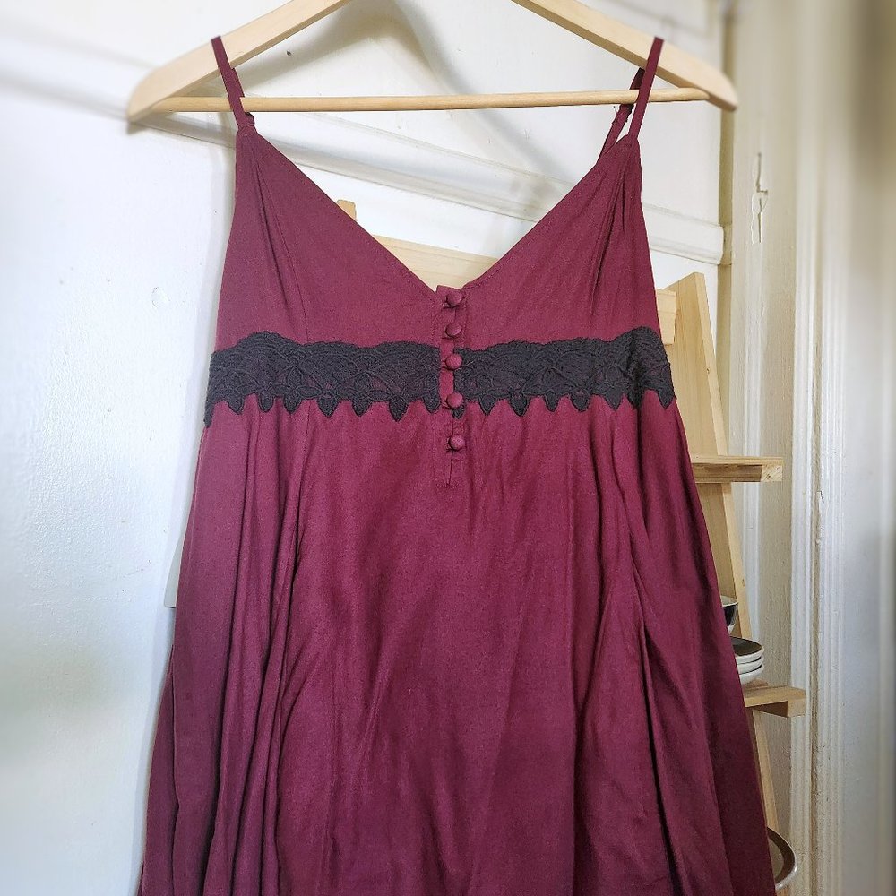 Burgundy Babydoll Dress